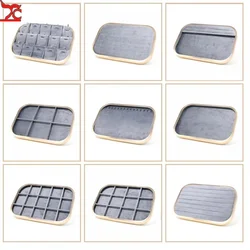Ultra Fiber Off White Metal Jewelry Display Tray Gray Velvet Display Rack Counter Display Jewelry Library Exhibitors Lagerung