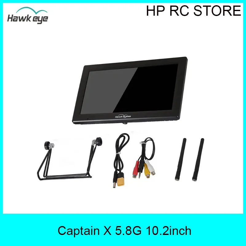 Hawkeye Captain X 10.2 Inch FPV Monitor 1000Lux HDMI DVR 4.9G 5.8G 6G 96CH Real Dual Receiver 3S-6S Input for RC Drone