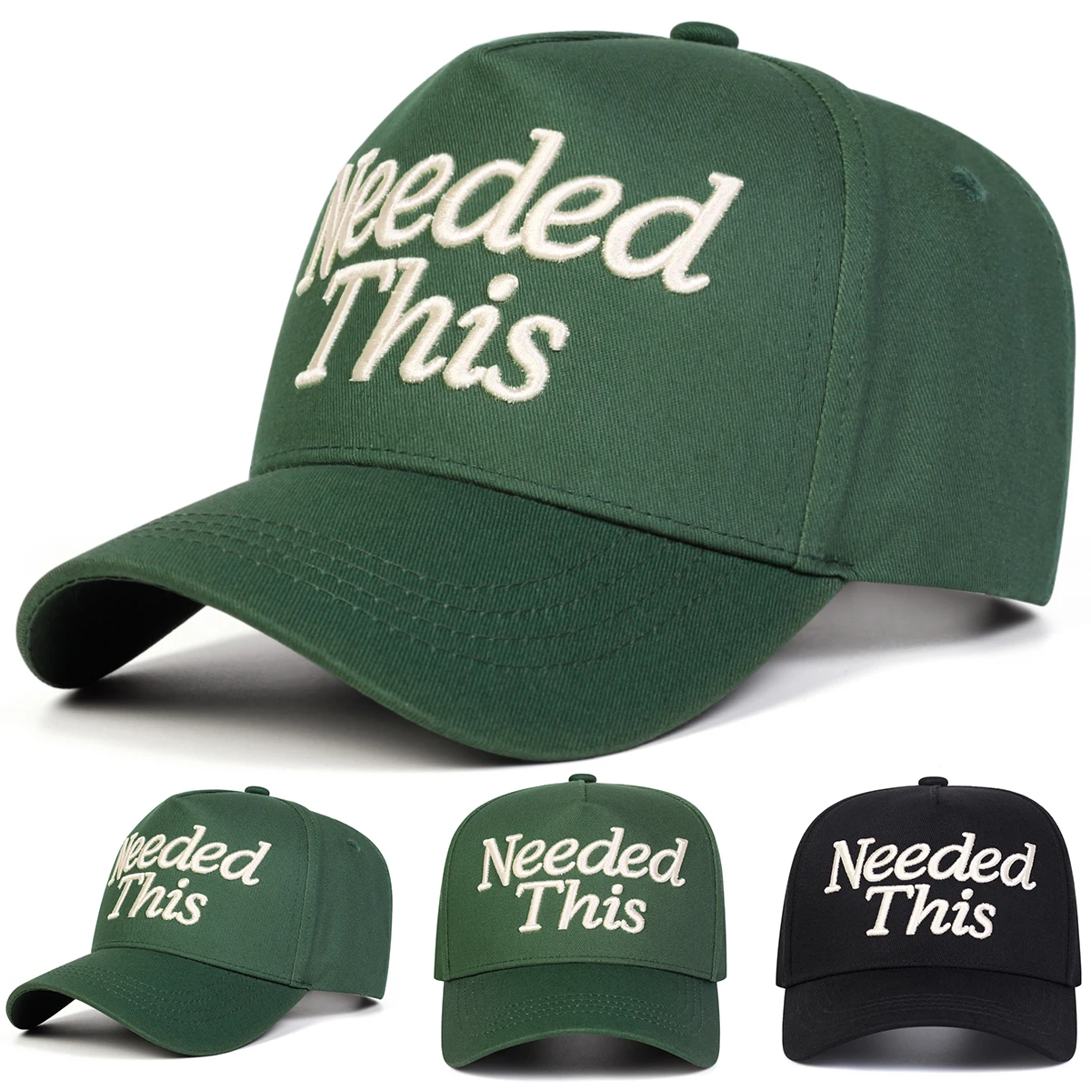 Unisex NEEDED THIS Baseballkappen mit Buchstabenstickerei, für Frühling und Herbst, für den Außenbereich, verstellbare Freizeithüte, Sonnenschutzhut, Sportkappe