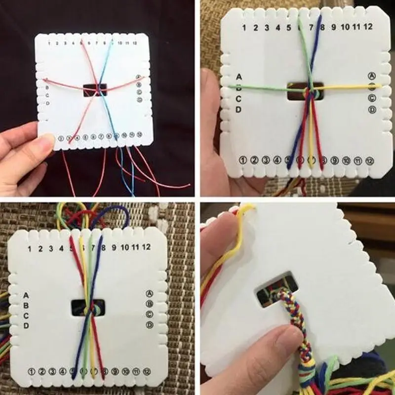 2Pcs Braiding Disk Round Square Kumihimo Beading Cord Disc Braiding Braided Plate DIYs Bracelet Loom Weaving Board