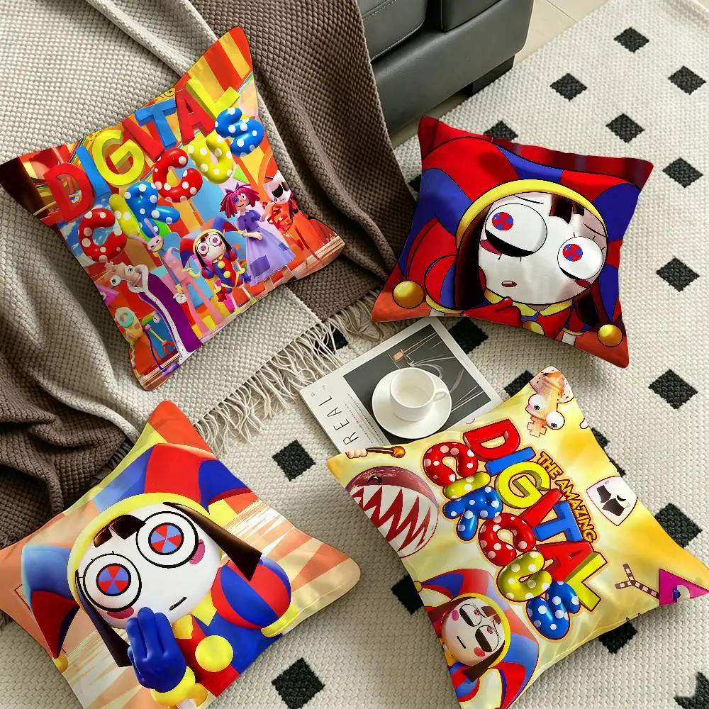 T-The A-Amazing D-Digital C-Circus Cushion Cover Pillow Cover Decor Pillowcase Printed Cushion Case for Couch