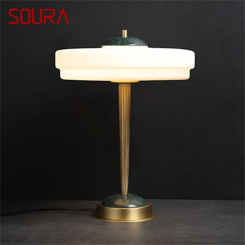 Soura Eigentijdse Tafellamp Luxe Marmeren Bureau Licht Led Home Decoratief Bed Slaapkamer Salon