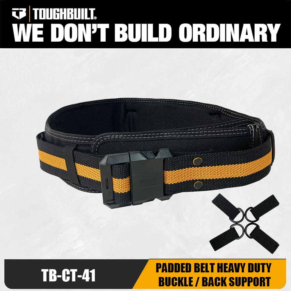 TOUGHBUILT TB-CT-41 Durable Tool Belt Customizable Length Compatible with All ClipTech Pouches for Electrician Carpenter