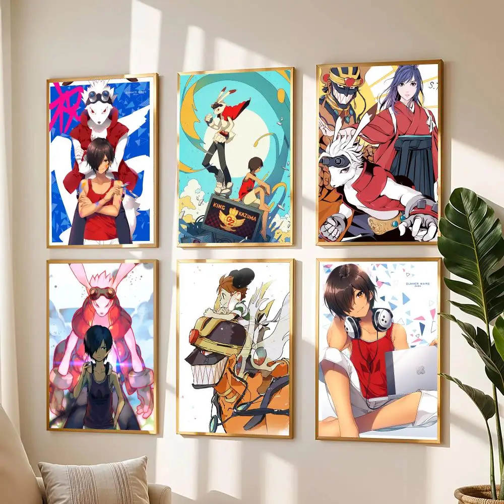 anime S-Summer Wars-S Poster Modern Wall Decal for Living Room Cafe Office Bar and Bedroom