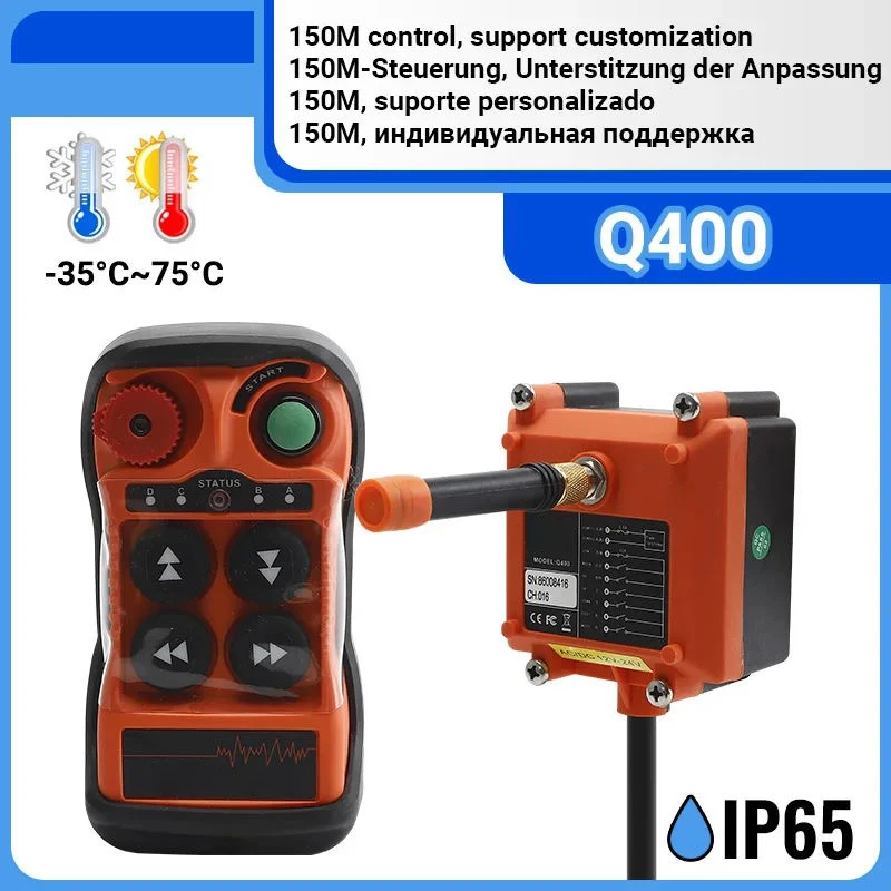 

Q400 12-24V4 buttons single speed Industrial Wireless Radio Crane Remote Control switches winches Hoist track Crane Lift Control