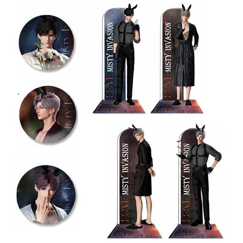 Love and Deepspace Bunny Ear Rafayel Xavier Zayne Sylus Acrylic Standee Plaque Keychain Tinplate Badge Desktop Ornament Fan Gift
