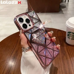 Glitter 3D Quicksand Shiny Sequins Diamond Phone Case For iPhone 15 Plus 14 13 12 11 Pro Max Luxury Plated Shockproof Back Cover