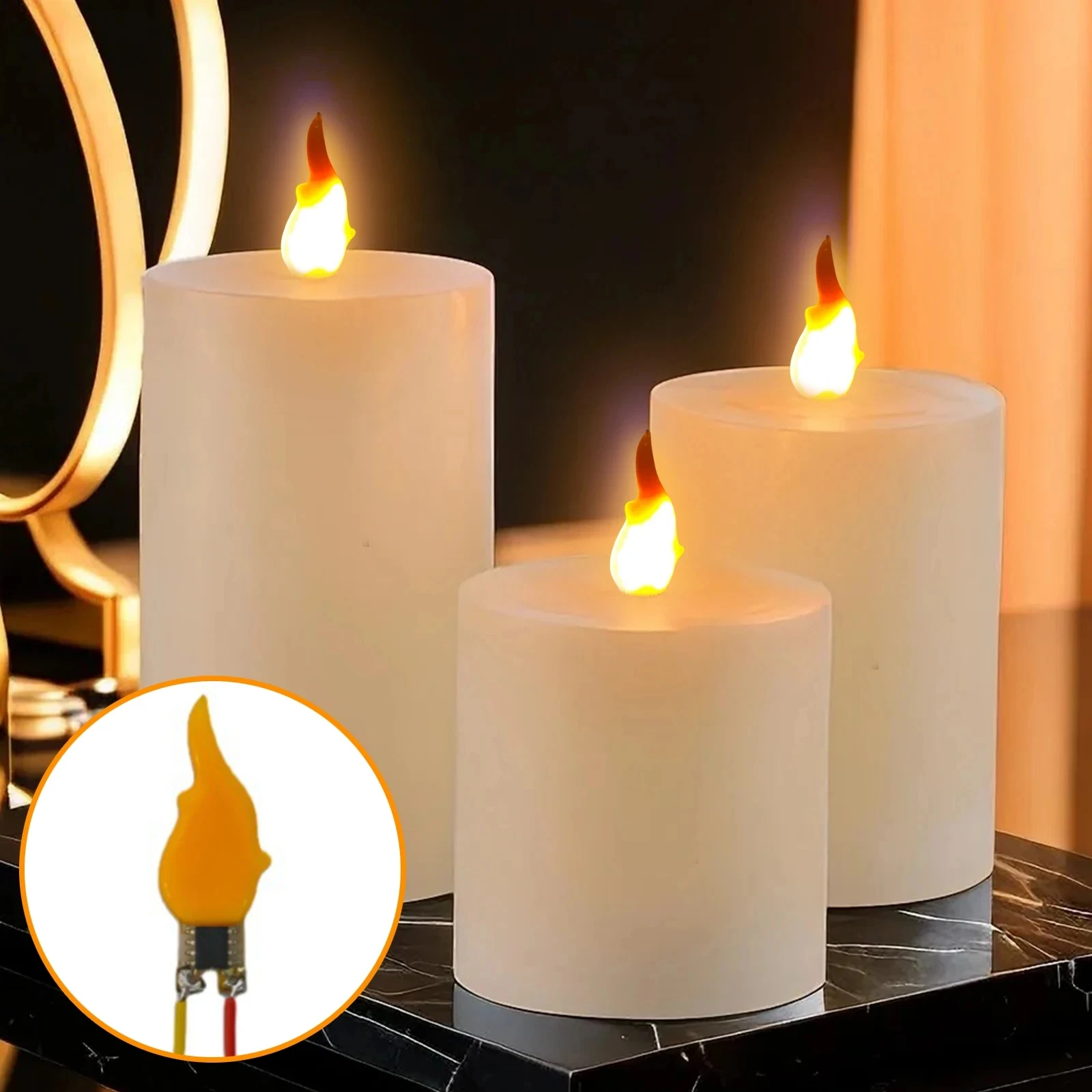 1/2/5/10PCS DC3V-5V Flame Effect LED Filament Warm White 2200K DIY Candles Light Accessories Diodes for Christmas Party Decor