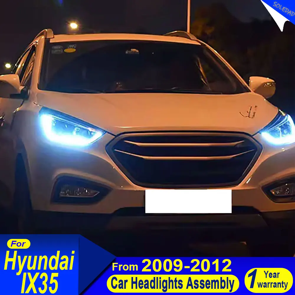 Car headlights For Hyundai IX35 Headlights 2009-2015 IX35 LED Projetor Headlamp Daytime Running Light Automotive Accessories