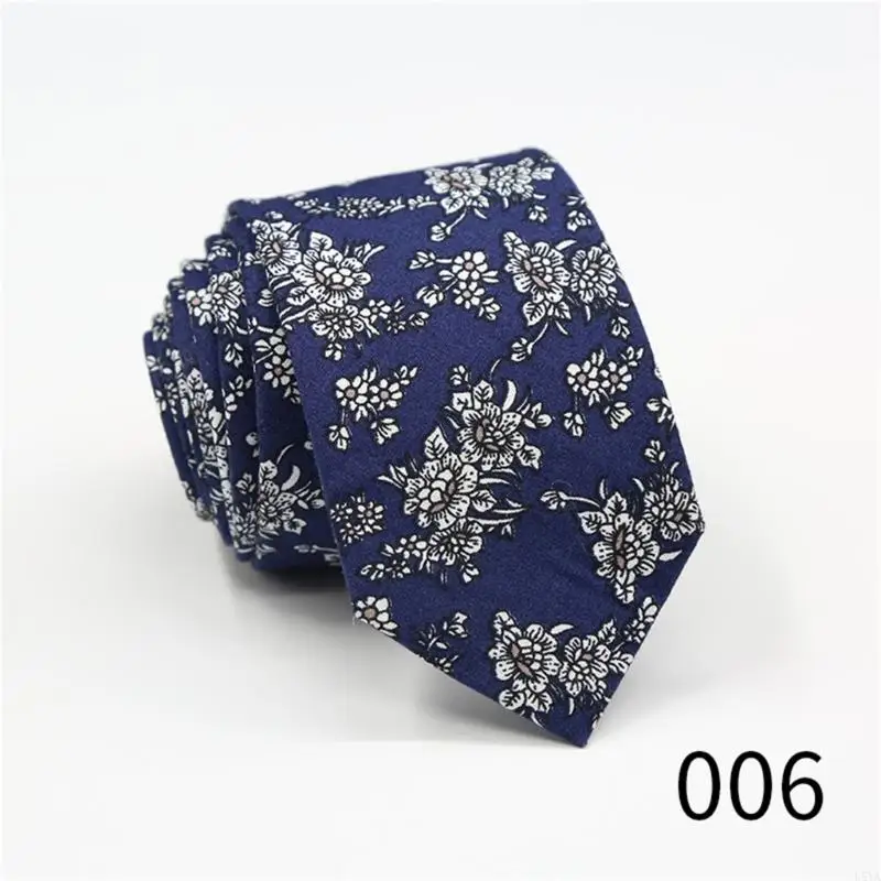 L5YA Pijlen Ontwerp Bloemenprint Stropdas Polyester Zijde Mode Unisex Shirt Accessoire