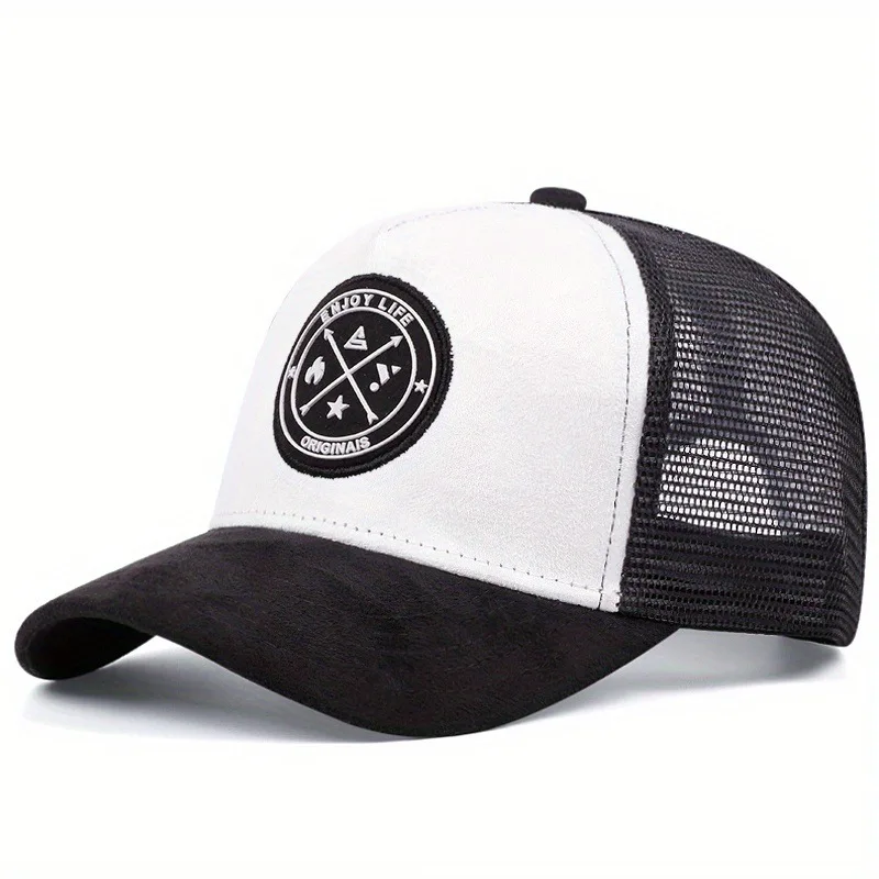 Men's Adjustable Mesh Baseball Cap  Breathable Sun Protective Casual Hat for Outdoor Activities Travel  Beach Vacations