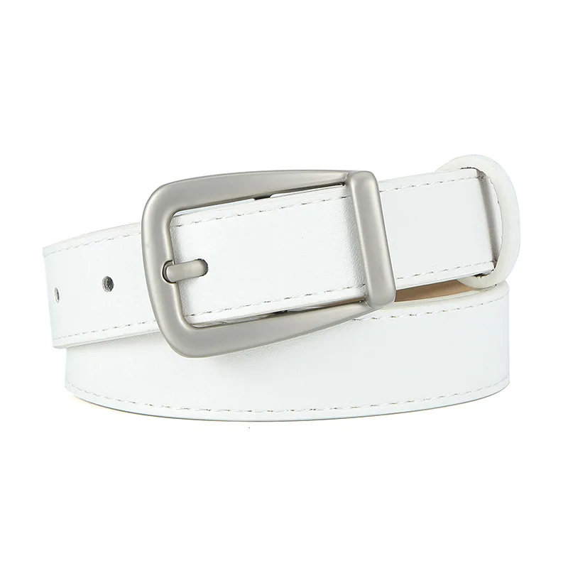 Schlichtes Design Damengürtel, modisch, lässig, vielseitig, für Kleid, Jeans, Accessoires, rosa Pu-Leder, Dornschließe, Bund 2,3 cm – Detail 9