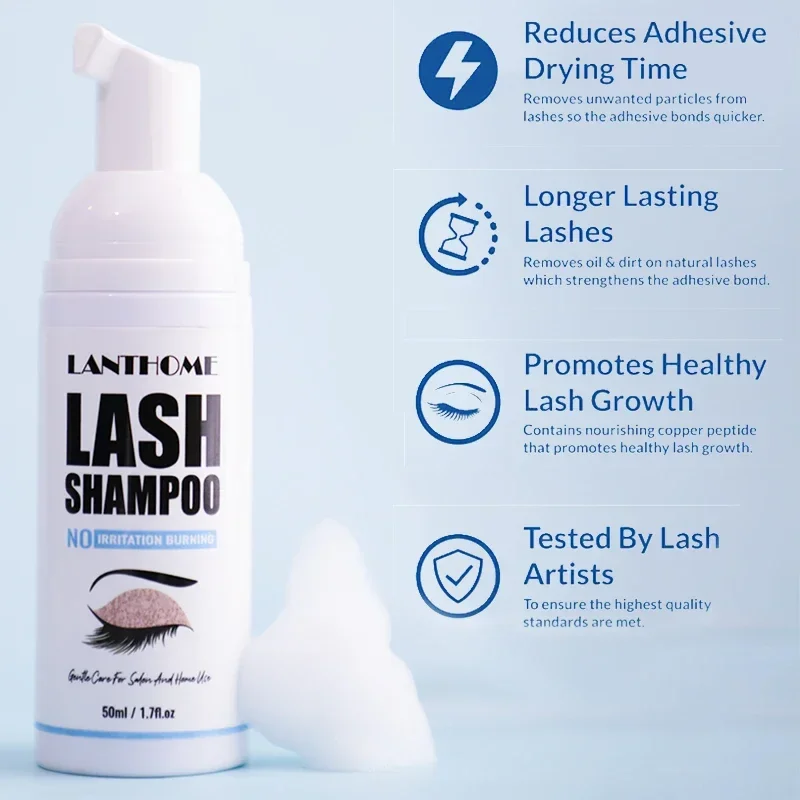 Eyelash Deep Cleansing Eyelash Extension Shampoo Foam Kit Supply Cleanser For Makeup Remover Tools Glue Lash With Brush Women