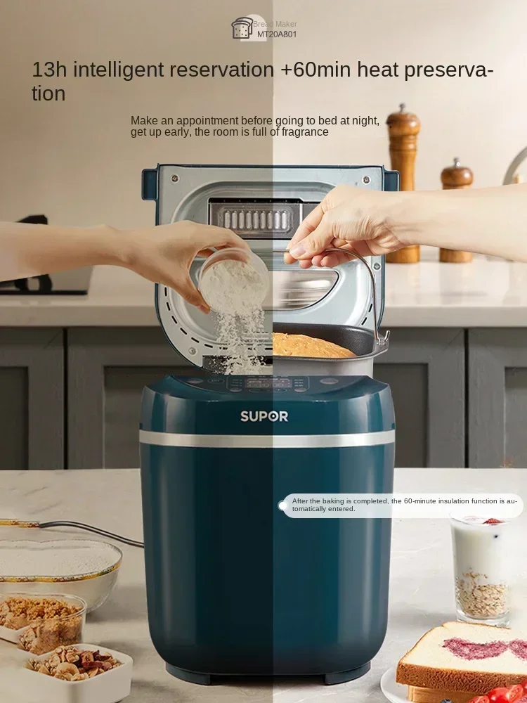 SUPOR-Machine à petit-déjeuner automatique, appareil multifonctionnel pour ferWhitedes brioches et cuire des toasts, 220V, JxMachine