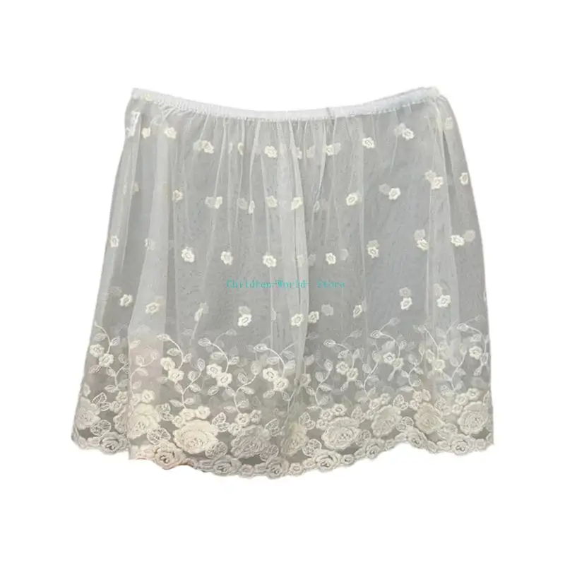 

R9JD Toddler Elastic Waist Skirt Baby Fart Curtain with Lace Detail for Everyday Wear