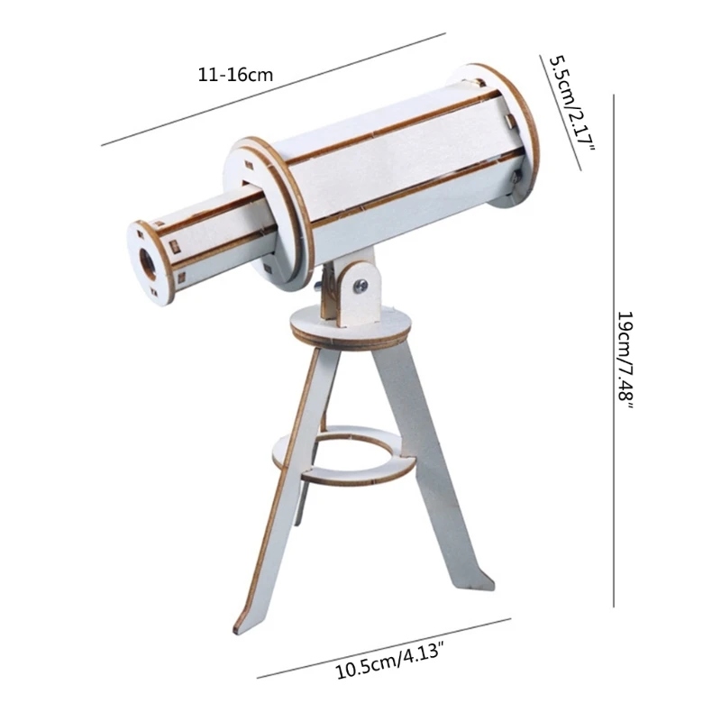 Ioio DIY กล้องโทรทรรศน์ดาราศาสตร์ชุดไม้ DIY STEAM-Kit DIY วิทยาศาสตร์การศึกษาชุดสำหรับเด็กของเล่นการทดลองทางกายภาพ