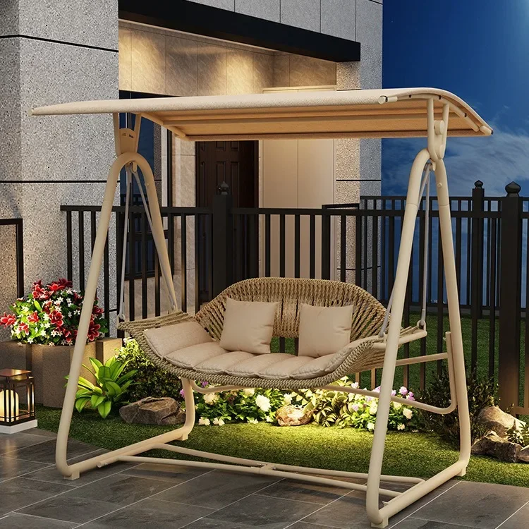 

Outdoor courtyard household wrought iron swing indoor outdoor garden villa rocking chair small courtyard Internet