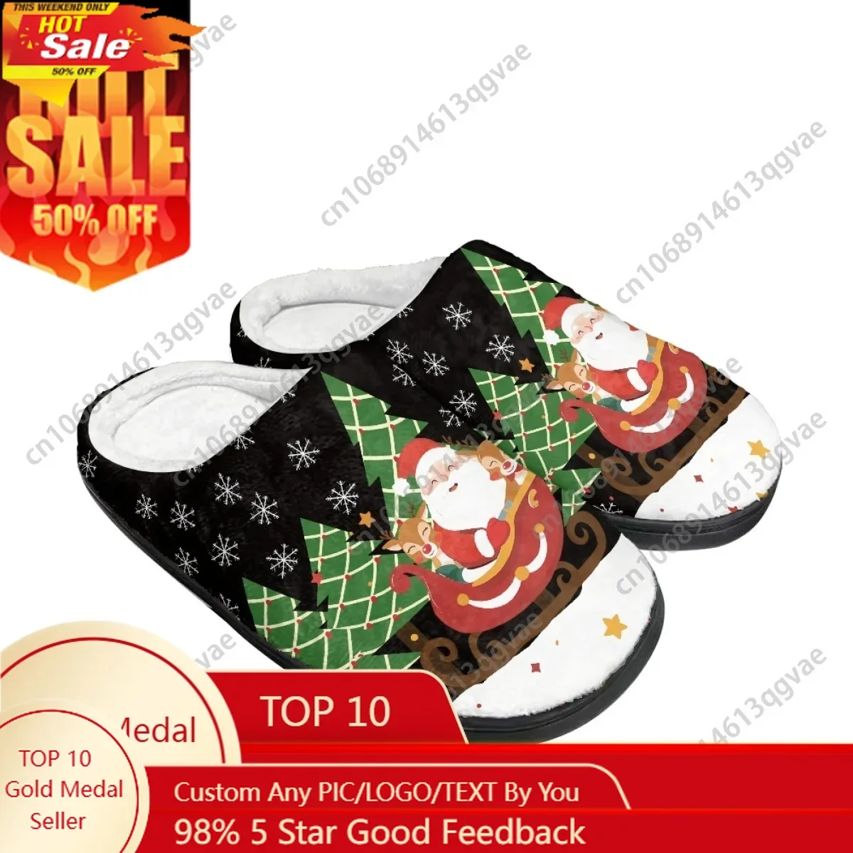 

Санта-Клаус, мини-мультяшные милые зимние рождественские домашние хлопковые тапочки, мужские и женские плюшевые тапочки для подростков, теплые тапочки на заказ