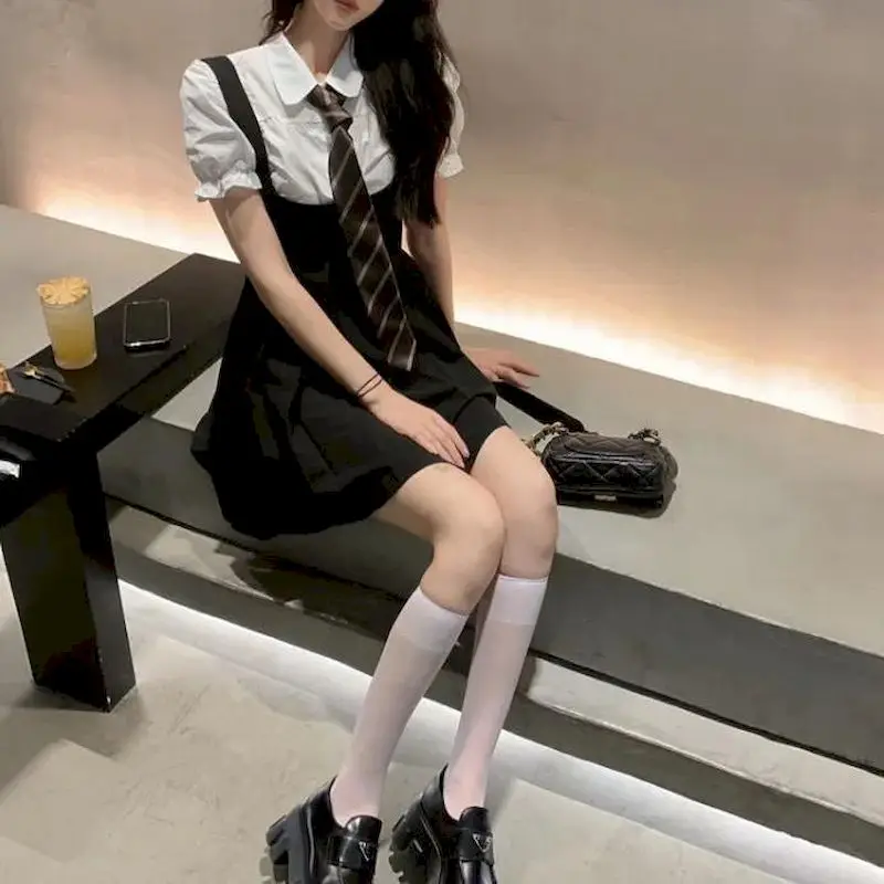 Abiti estivi abiti da donna Jk Uniform Schoolgirl Uniform Student coreano College Shirt Dress gonna a pieghe set di tre pezzi