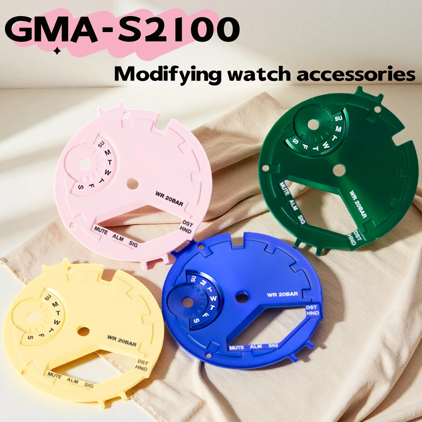 Para Casio GMA-S2100 Metal modificado cobre esfera de Metal CasiOak gma-s2100 esfera de reloj modificada accesorios de reloj de moda azul verde