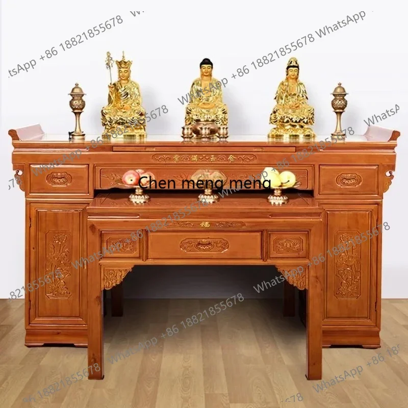 d178 Modern simple eight immortals table solid wood Chinese Buddha table incense case family hall cabinet living room god table