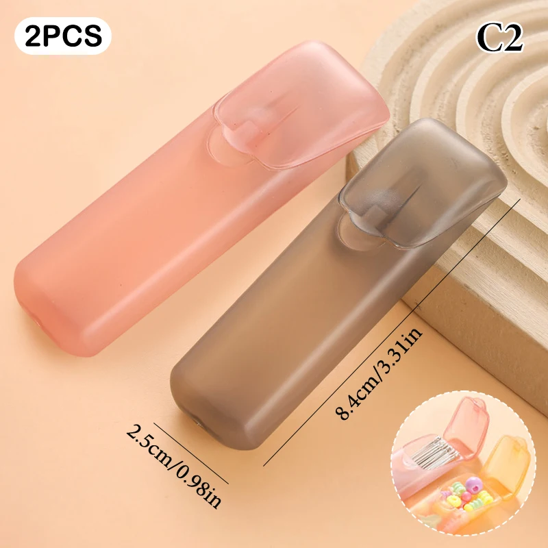 2/4/6pcs Portable Swab Storage Box Travel Organizer For Swabs,Makeup Brushes & Small Essentials With Lids Mini Toothpick Holder