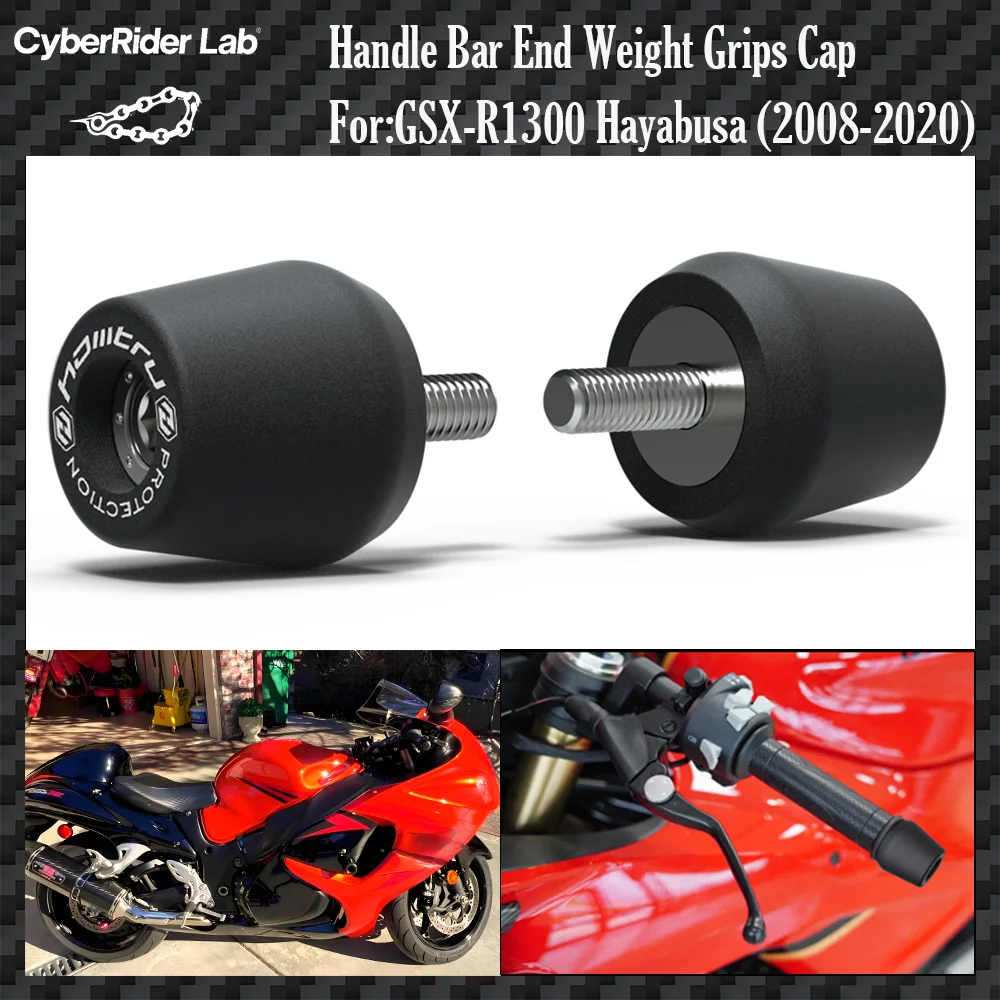 

For Suzuki Hayabusa GSX-R1300 2008-2020 CNC Bar End Caps - Stainless Steel Grips No Tools Install Legendary Bike Rider Gift​