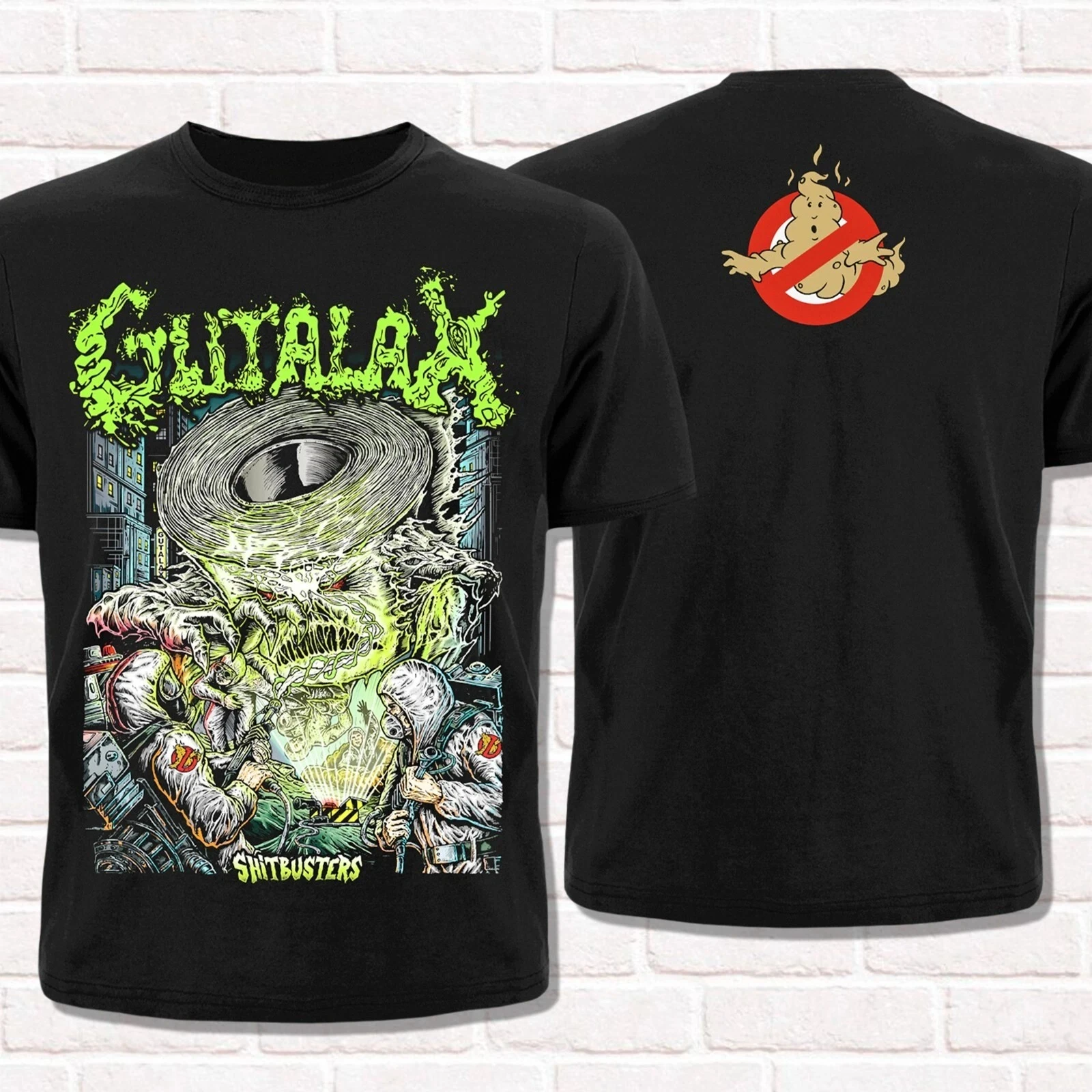 Gutalax T-Shirt Shitbusters Goregrind Brutal Death Metal Grindcore Tees Tops Unisex Cotton Short Sleeve High Street