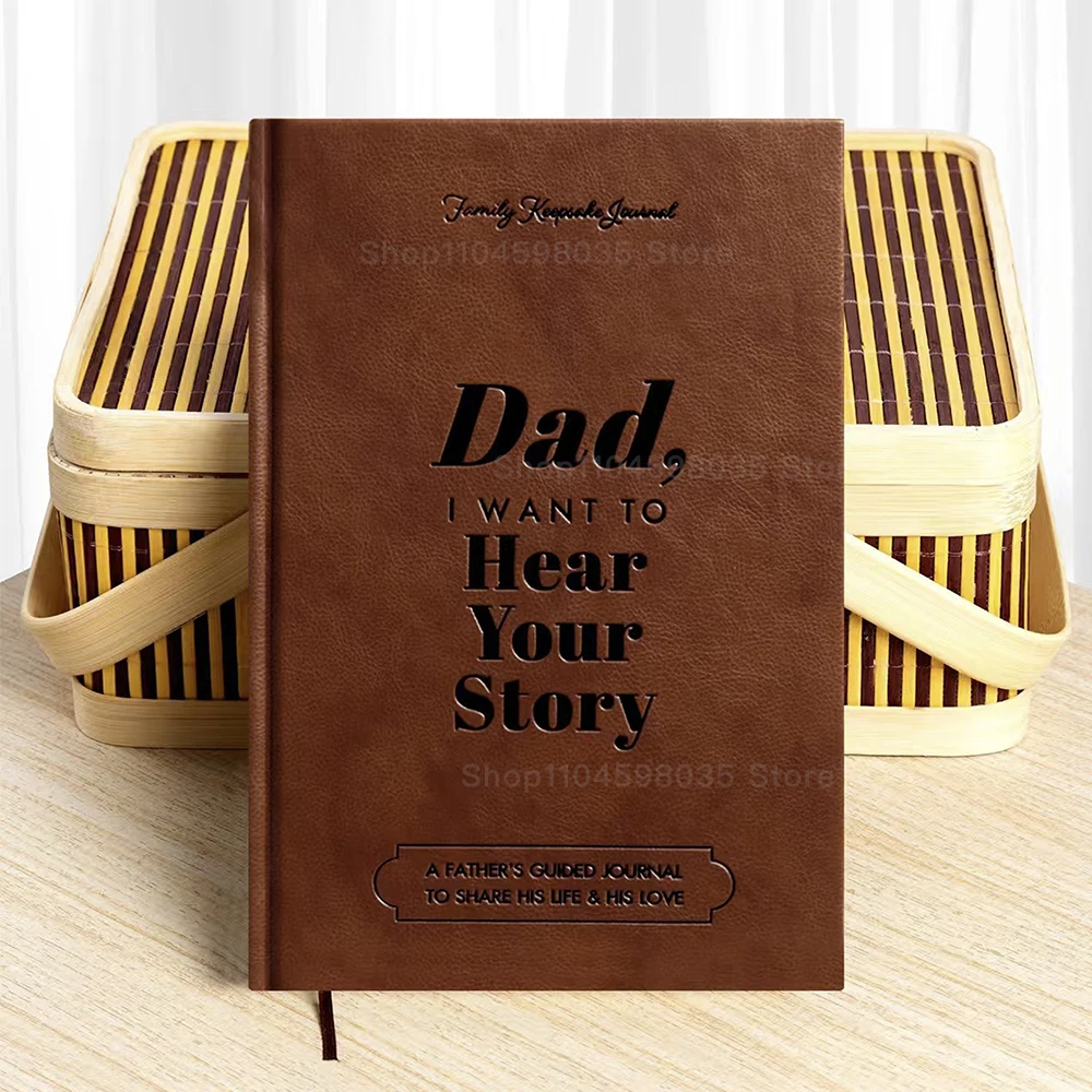 مجلة جلدية مبطنة مقاس A5 للأب، أريد أن أسمع كتاب القصة الخاصة بك، دفتر ملاحظات بغلاف مقوى قابل لإعادة الملء، هدية رائعة لمدرسة هدية الأب