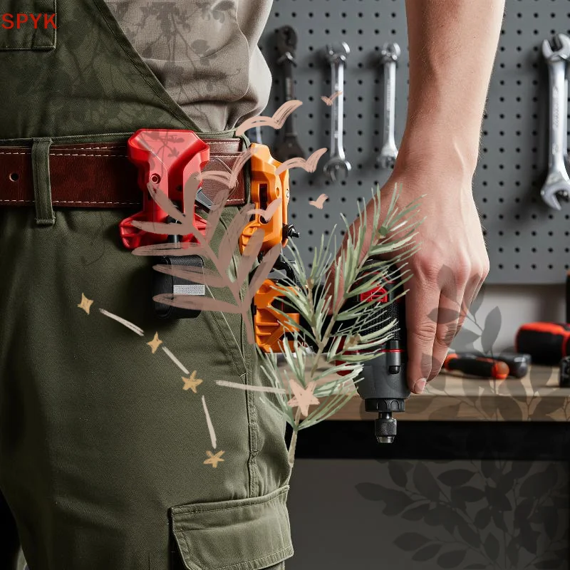 High-Hardness Self-Locking Drill Holder With Belt Clip: Quick Release Power Tool Waist Thickened Portable