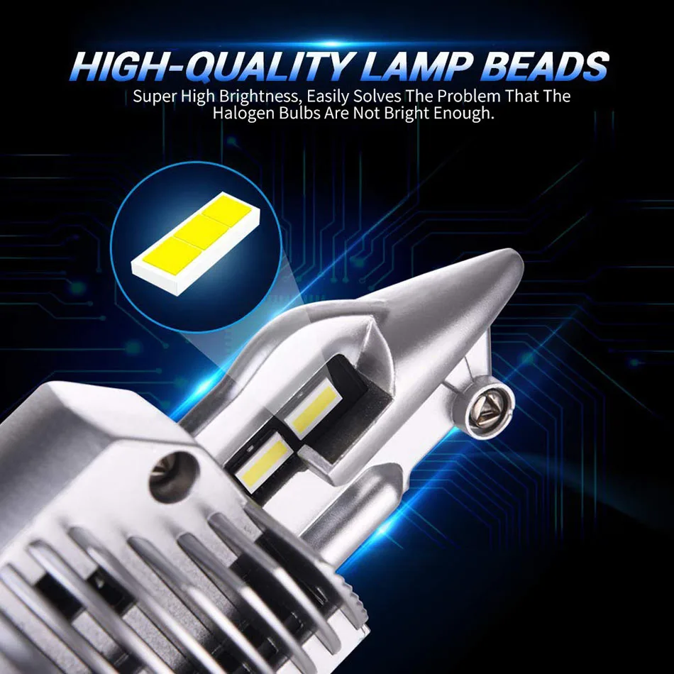 H4 Car headlight H4 Led Bulb Car/motorcycle 3000K Headlight High beam Low beam lights Fighter Foco 80W 12V 24V 6000K Led