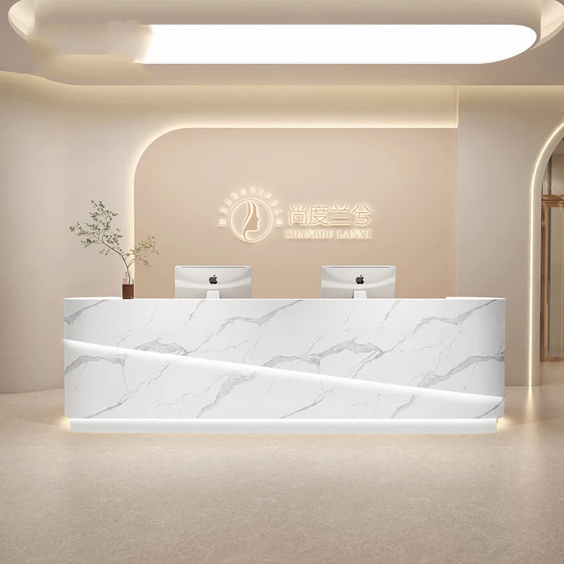 Information Reception Desks Hospital Luxury Wood Podium Cashier Table Office Replica Recepcion Mostrador Garden Furniture Sets