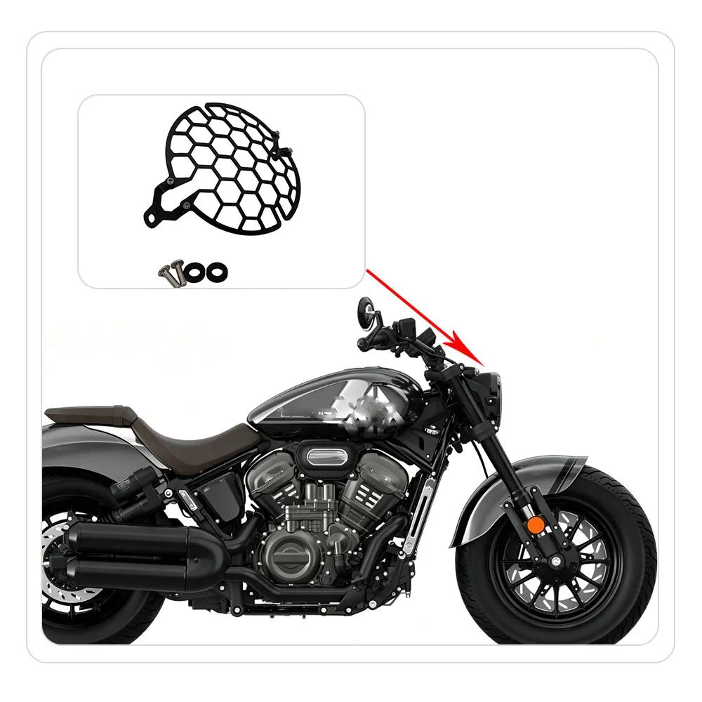 Headlight Grill For BENDA ROCK707 Motorcycle Front Headlight Guard Bracket Protector Cover Accessories