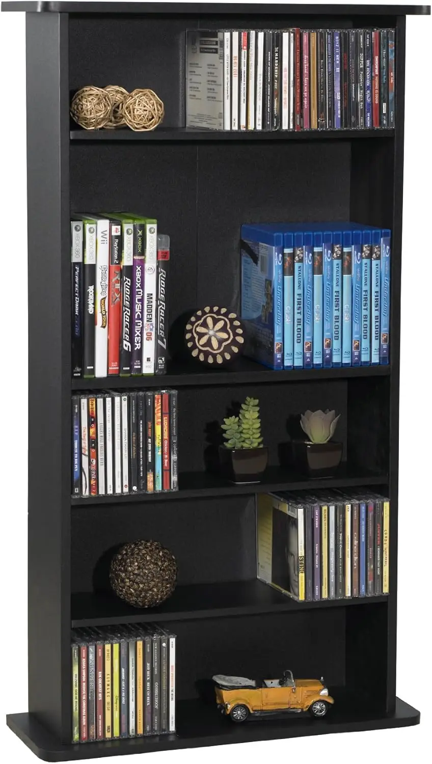 Drawbridge Media Storage Cabinet - Organize optical media, up to 240 CD, or 108 DVD, or 132 BD/Video Games, Adjustable Shelves