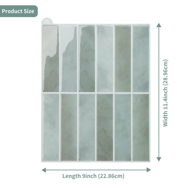 5/10sheets Peel and Stick Backsplash Tile for Kitchen Bathroom, Self Adhesive Tiles Stick on Wall Tiles 2