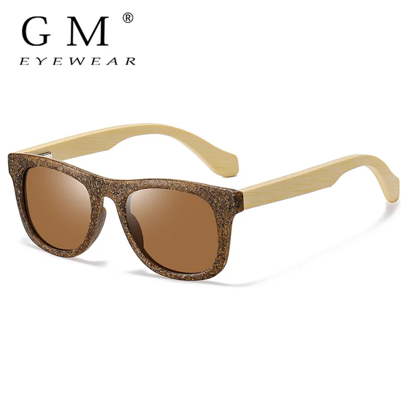 

GM Coffee Material Glasses Boys Girls Bamboo Fashion Sunglasses Retro Sunglasses for kids UV protection Classic Kids Eyewear