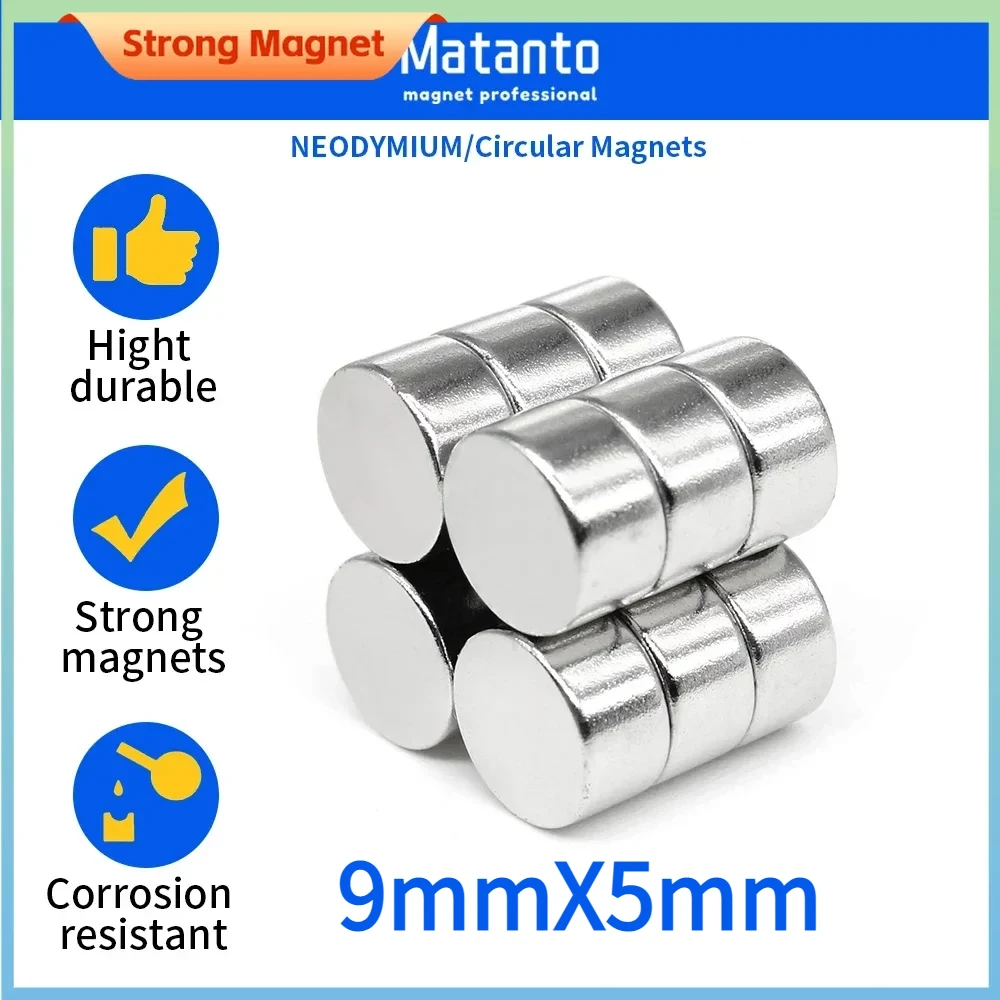 원형 강력한 자석 디스크, 네오디뮴 자석, 영구 NdFeB 자석, 9x5mm, 9x5mm, 9x5mm, 10-200PCs