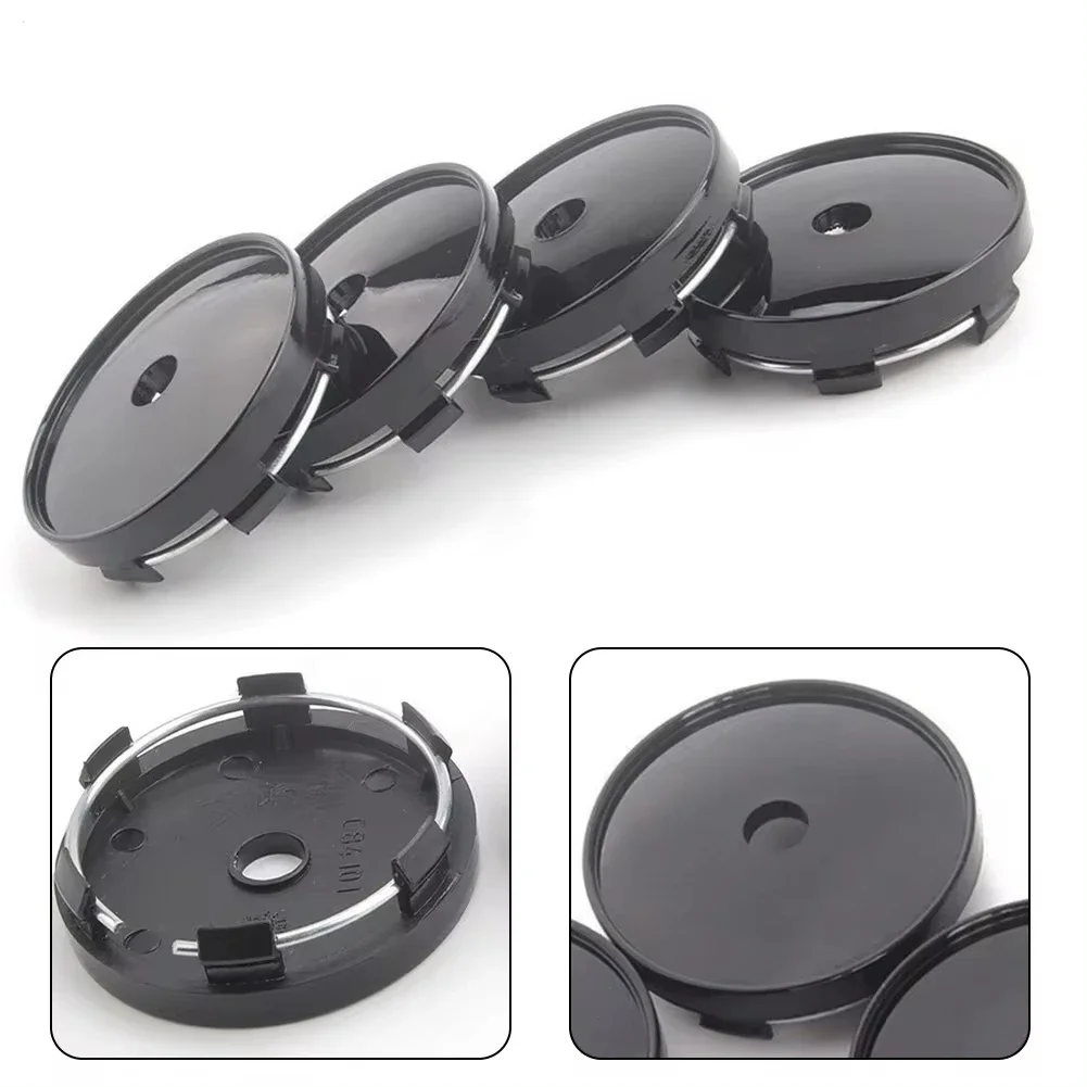 4PCS 60MM Black Universal Car Wheel Center Hub Caps Rim Cover Auto Decoration Accessories