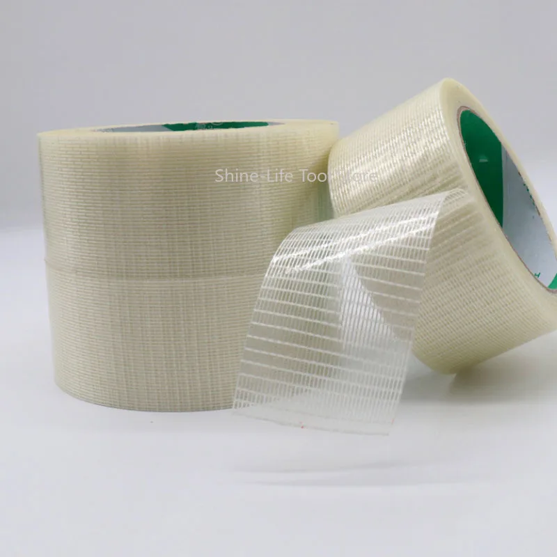 Transparent Glass Fiber Single-sided Adhesive Cross Grid Adhesive Tape High Viscosity Strapping Packing Seal Mesh Tape