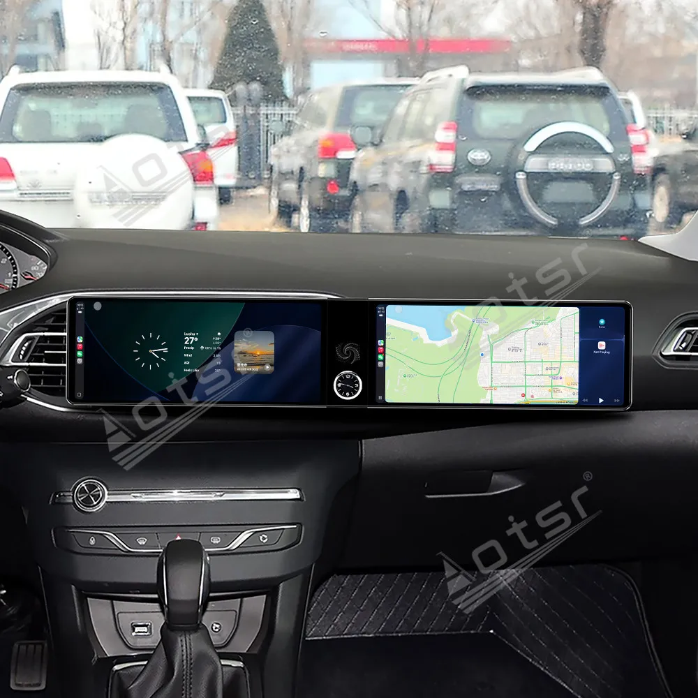 Dual 12.3“ Screen Qualcomm Carplay Android Car Multimedia Automotive For Peugeot 308S 2015~2018 GPS Navi Car Radio Head Unit