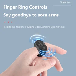 Remote Control Ring for iPhone/iPad Apps Bluetooth 5.3 E-Reader Controller Ring Taking Photos Remote Triggers Ring for TikTok