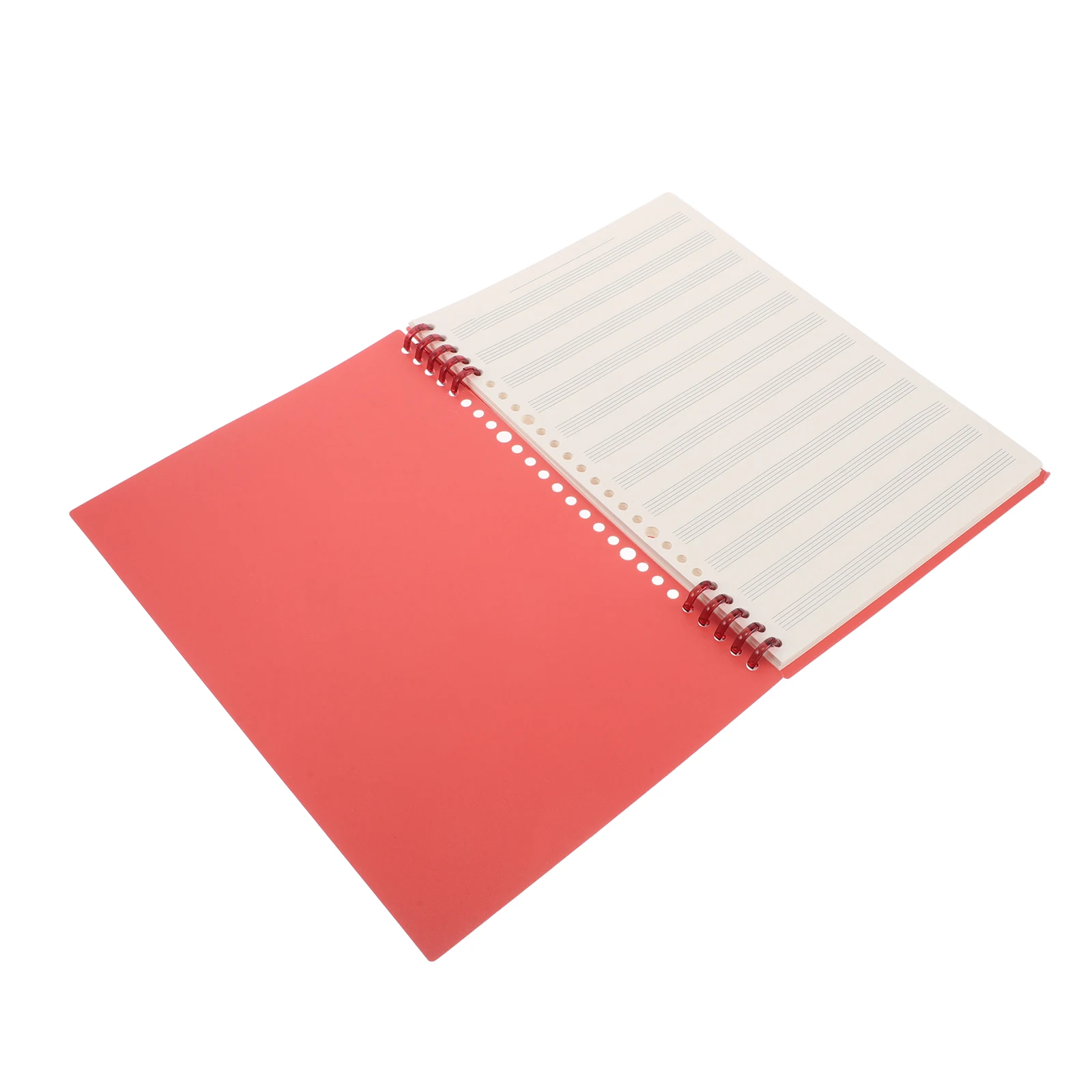 Quaderno con manoscritto musicale B5 in carta a fogli mobili per copertina rossa vintage Raccoglitore staccabile Staff stretto Perfetto per la musica