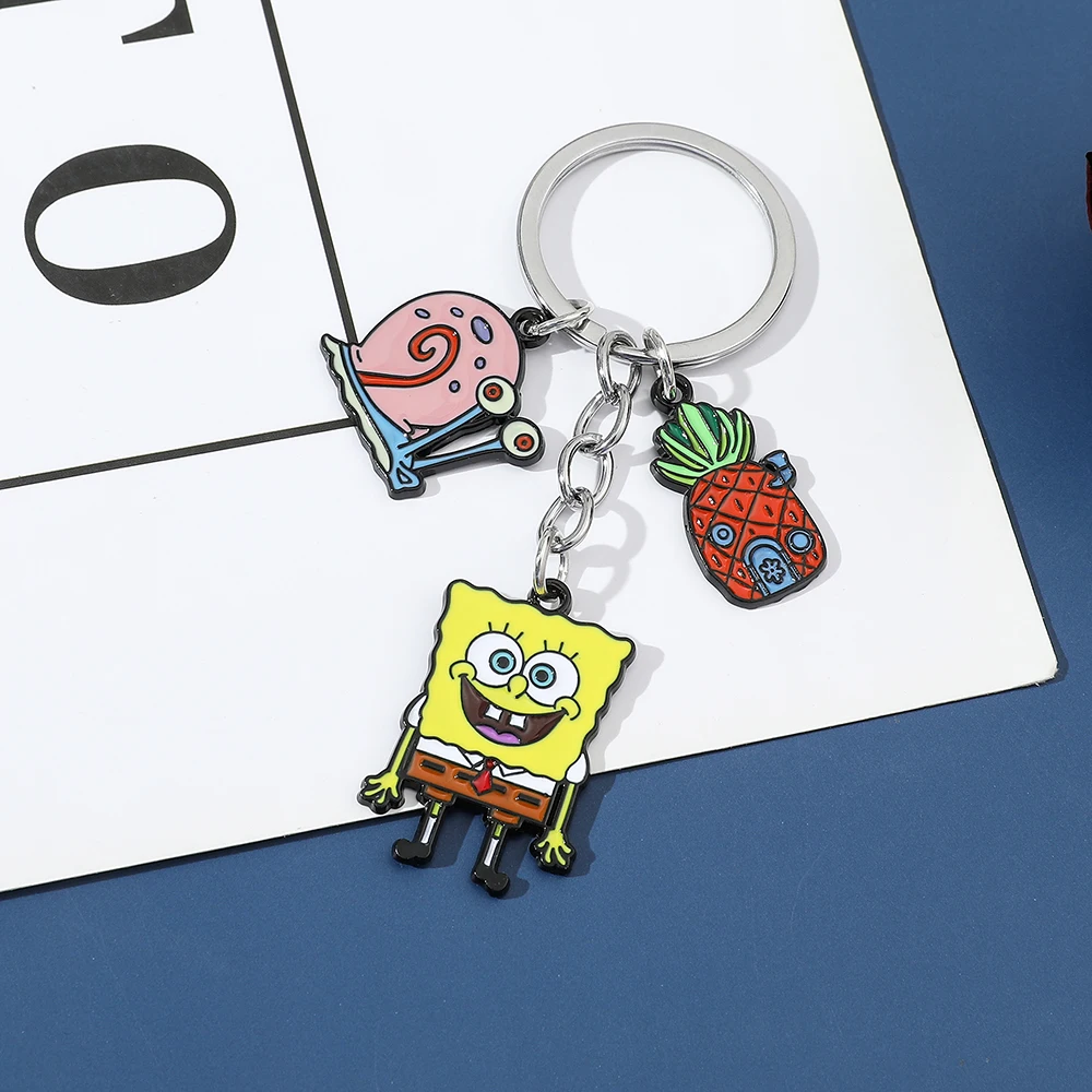 Classic Cartoon Anime SpongeBob SquarePants Keychain Cute Cartoon Figure Pendant Accessories Kawaii SpongeBob Pendant Keychain