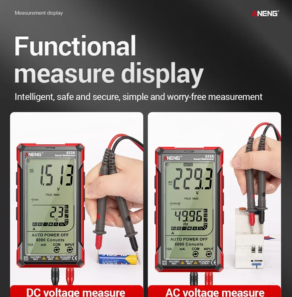ANENG 622A/622B Smart Digital Multimeter AC/DC Spannung Strom Kondensator Widerstand NCV Spannung Induktion Infrarot Laser Tester – Detail 15