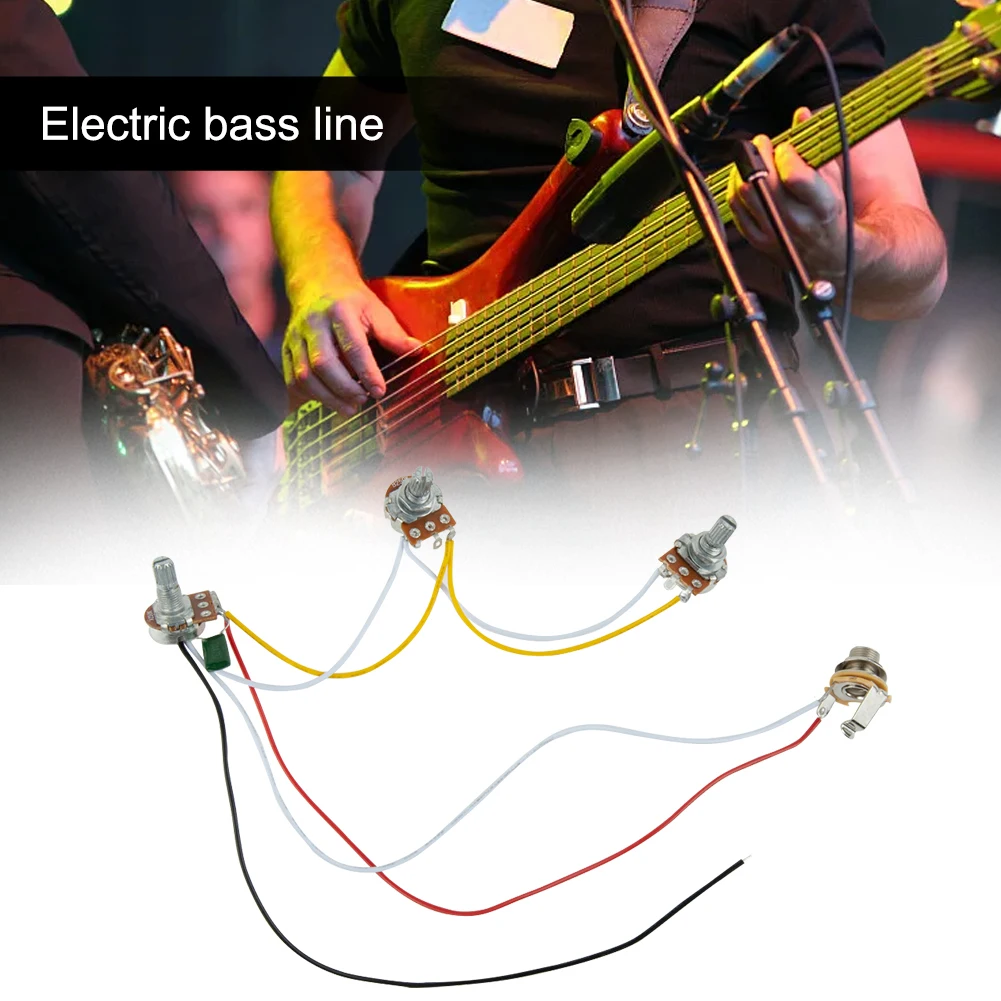 

1 Set JB Bass Wiring Harness Prewired Set 250K Pots 2 Volume 1 Tone For Jazz Bass Parts 1 X A250k And 2 X B250k Pots Parts