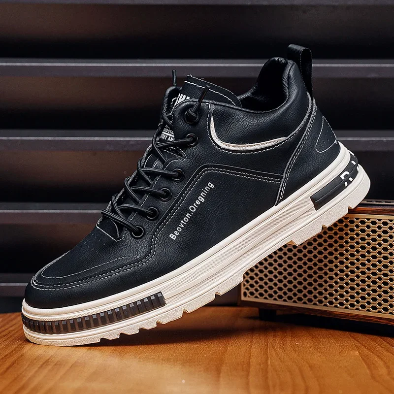 

Мужские повседневные кроссовки, модные высокие кеды для мужчин 2024, зимние ботинки на шнуровке с платформой, утепленная хлопковая обувь