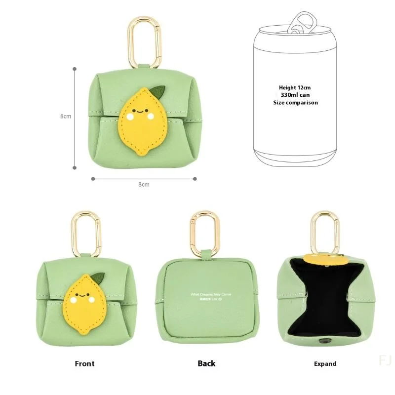 [YU]Cute Cartoon Earphone Bag Pendant Microfiber Leather Mini Lipstick Storage Bag Coin Purse Multipurpose Wallet