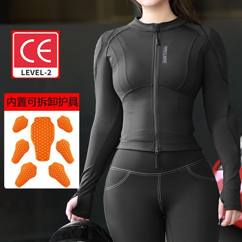

Wome's Motorcycle Soft Armor Protection Jackets Jacket Full Body Motocross Racing Slim Clothing Moto Riding Protectors