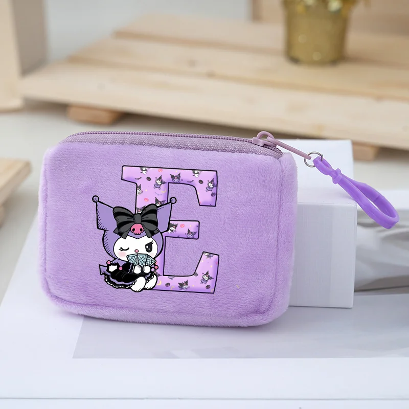 Kuromi Purple Coin Purse Kawaii Cartoon Anime Mini Wallet Girls Woman Zipper Purse Fashion Money Card Storage Bags Birthday Gift