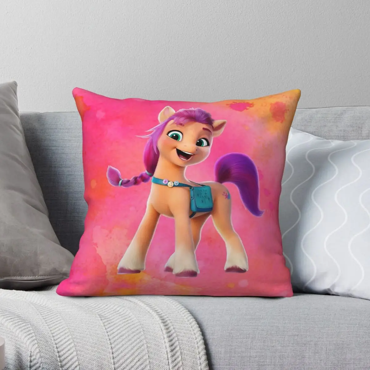 Sunny Starscout Square Pillowcase Polyester Linen Velvet Creative Zip Decorative Throw Pillow Case Bed Cushion Cover